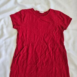J jill t-shirt dress dark red womens medium with pockets